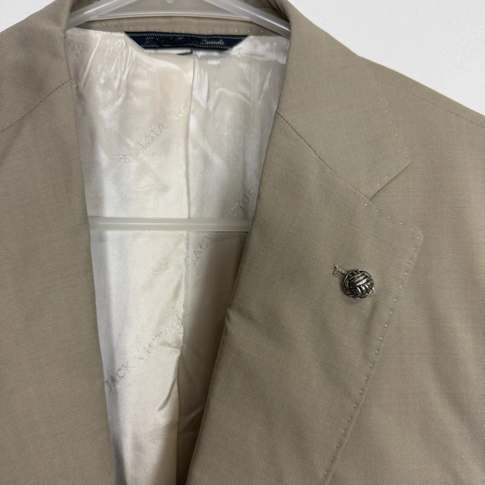 Jack Victor Sport Coat Khaki Beige Tan Mens 38 R 38R Esprit CT Wool NWOT NEW